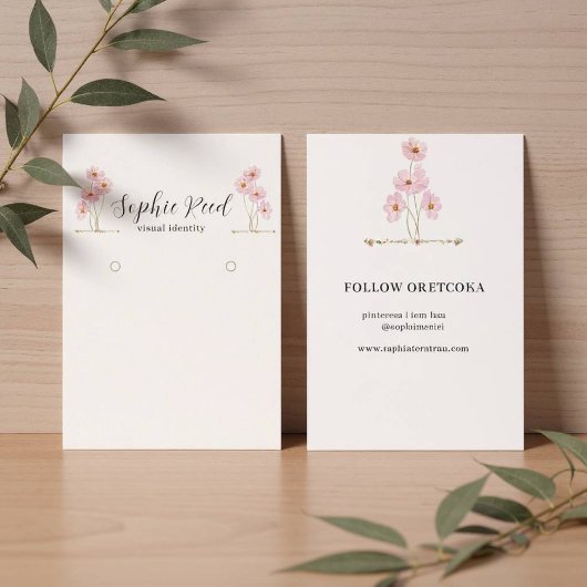 Minimalistische Bloemen Gepersonaliseerde Sieraden Visitekaartje