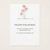 Minimalistische Bloemen Gepersonaliseerde Sieraden Visitekaartje (Achterkant)