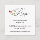 Minimalistische Bloemen Handgeschreven Huwelijk RS Informatiekaartje (Voorkant)