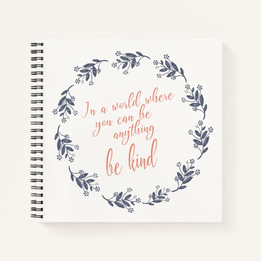 Minimalistische Bloemen Inspirerend Quote Opheffen Notitieboek (Voorkant)