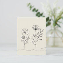 Minimalistische bloemen klaprozen Lineart