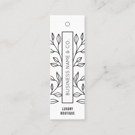 Minimalistische Bloemen Kleding Boutique Prijs Lab Mini Visitekaartje (Voorkant)