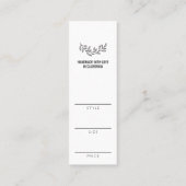 Minimalistische Bloemen Kleding Boutique Prijs Lab Mini Visitekaartje (Achterkant)