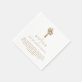 Minimalistische Bloemen Kruis Doop Bijbelvers Servet (Hoek)