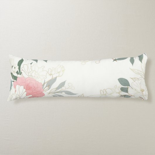 Minimalistische bloemen lichaamskussen (Voorkant)