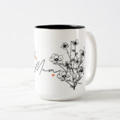 Minimalistische Bloemen Mam Mok Gift (Voorkant rechts)