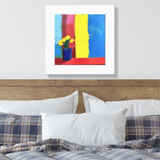 Minimalistische Bloemen - Moderne Floral Canvas Ku (Insitu (Slaapkamer))