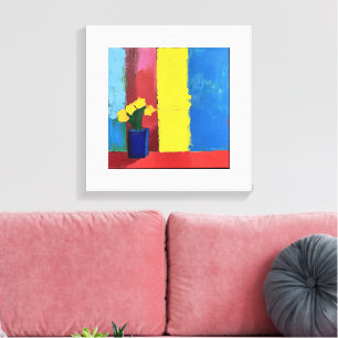 Minimalistische Bloemen - Moderne Floral Canvas Ku Afdruk