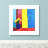 Minimalistische Bloemen - Moderne Floral Canvas Ku Afdruk (Insitu (Houten vloer))