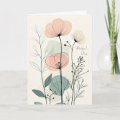 Minimalistische Bloemen Moederdag Kaart - Ze Bloei (Voorkant)