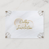 Minimalistische Bloemen Opslaan De Datum Trouwen K Informatiekaartje (Achterkant)