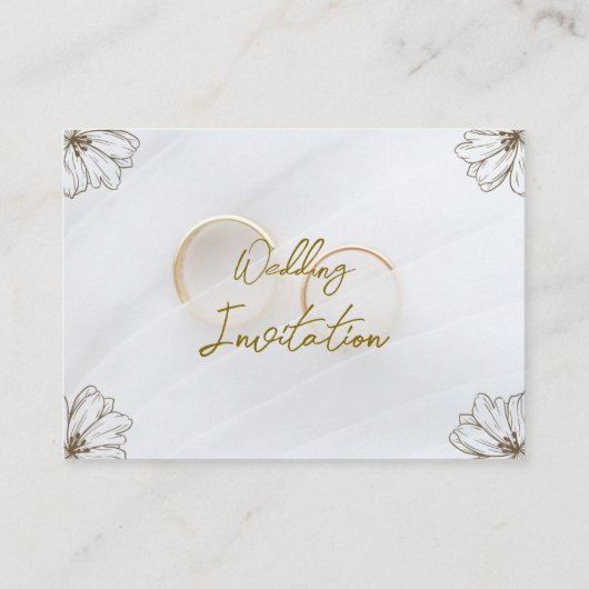 Minimalistische Bloemen Opslaan De Datum Trouwen K Informatiekaartje (Achterkant)