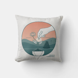 Minimalistische Bloemen Plant "Grow & Harmonize" Y Kussen