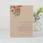 Minimalistische Bloemen QR Code Bruiloft Bedankkaart (Staand voorkant)