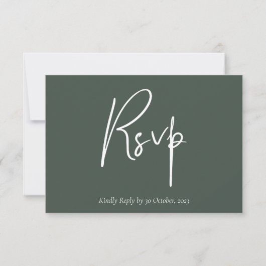 Minimalistische bloemen RSVP kaart (Voorkant)