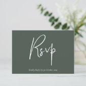 Minimalistische bloemen RSVP kaart (Staand voorkant)