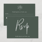Minimalistische bloemen RSVP kaart (Voorkant / Achterkant)