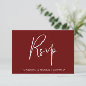 Minimalistische bloemen RSVP-kaart RSVP Kaartje (Staand voorkant)