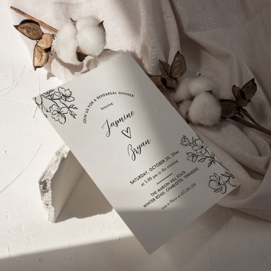 Minimalistische Bloemen Schattige Hart Repetitie D Kaart