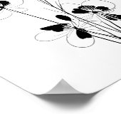Minimalistische bloemen schets kunst poster (Hoek)