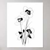 Minimalistische bloemen schets kunst poster (Voorkant)