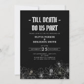 Minimalistische bloemen tot de dood ons deel bruil kaart (Voorkant)