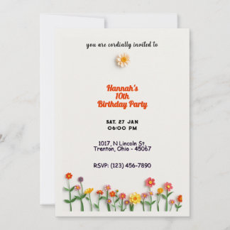 Minimalistische Bloemen Verjaardag Kaart