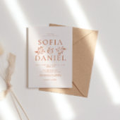 Minimalistische Bloemen Winter bruiloft Kaart