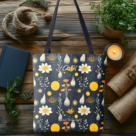 Minimalistische Bloemen Zon Wellness Canvas tas