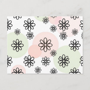 Minimalistische bloemenachtergrond met geometrisch briefkaart