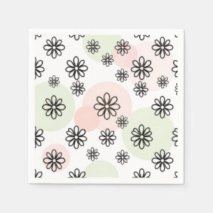 Minimalistische bloemenachtergrond met geometrisch servet