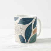 Minimalistische bloemenblaadjes koffiemok (Voorkant rechts)