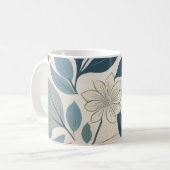 Minimalistische bloemenblaadjes koffiemok (Voorkant links)