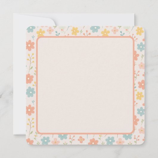 Minimalistische Bloemenboho gepersonaliseerde Moed Kaart (Achterkant)