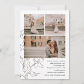 Minimalistische bloemenbruiloft bedankkaart kaart (Achterkant)