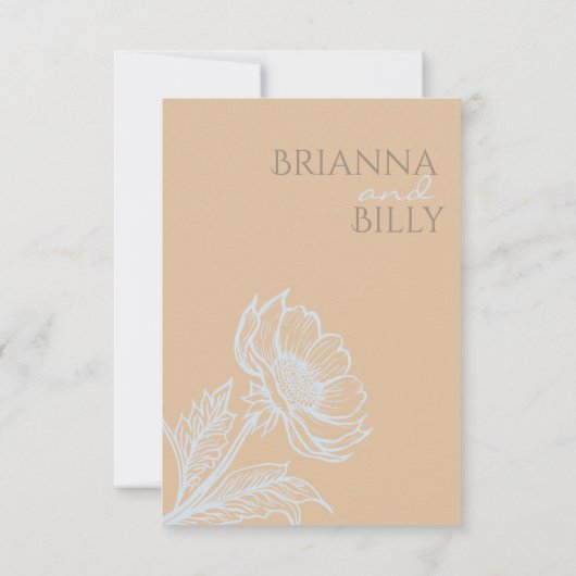 Minimalistische bloemenbruiloft bewaar de datum save the date (Achterkant)