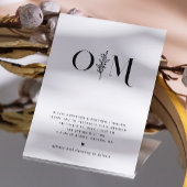 Minimalistische bloemenbruiloft | Elegant zwart-wi Kaart