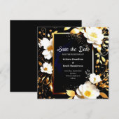 Minimalistische bloemenbruiloft Save the Date Kaar (Voorkant / Achterkant)