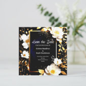 Minimalistische bloemenbruiloft Save the Date Kaar (Staand voorkant)