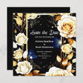 Minimalistische bloemenbruiloft Save the Date Kaar (Voorkant / Achterkant)