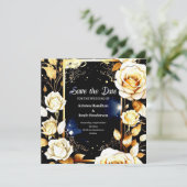 Minimalistische bloemenbruiloft Save the Date Kaar (Staand voorkant)