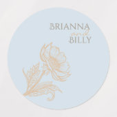 Minimalistische Bloemenbruiloft Stickers (Design 2)