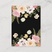 Minimalistische bloemenbruiloft | Zwart-wit Elegan Informatiekaartje (Achterkant)