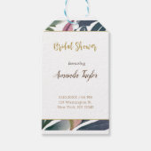 Minimalistische bloemencalligrafie bruidsdouchekaa cadeaulabel (Voorkant)