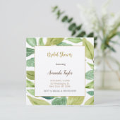 Minimalistische bloemencalligrafie bruidsfeestkaar kaart (Staand voorkant)