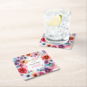 Minimalistische bloemencalligrafie bruidsshowerkaa kartonnen onderzetters (Insitu)