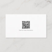 Minimalistische bloemencode QR-code Visitekaartje (Achterkant)