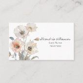 Minimalistische bloemencode QR-code Visitekaartje (Voorkant)