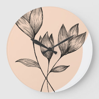 Minimalistische bloemendesign grote klok