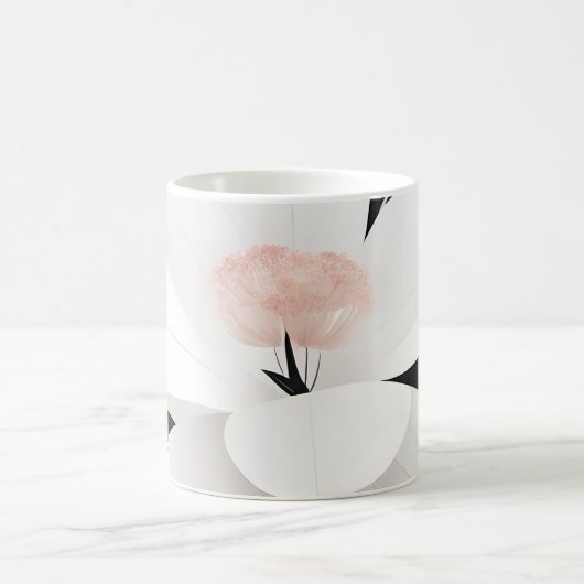 Minimalistische bloemenelegante lijnkunst koffiemok (Center)